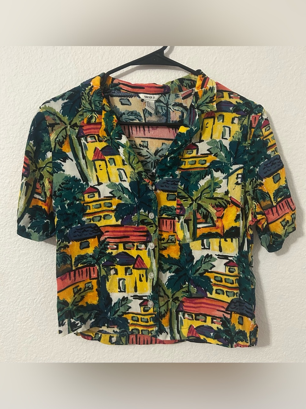 Forever 21 Multicolor Tropical Button-Down Shirt